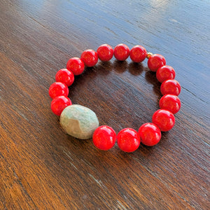 Cherry Jade & Peruvian Amazonite Bracelet